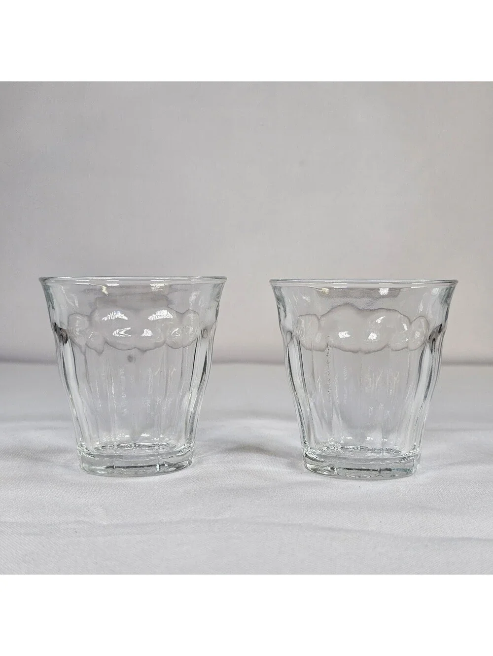 Duralex Picardie Clear Tempered Glass Tumblers Set of 2 Made in France 3.125oz